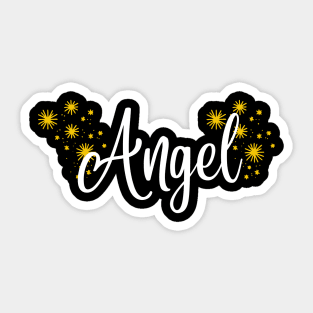 Angel t-shirt, gold dust Sticker